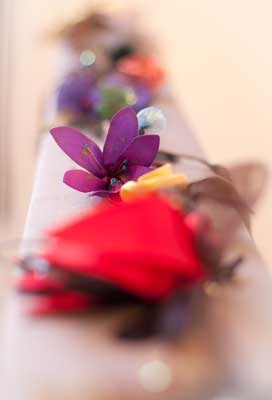 Flower pins, by Rebecca Lambers
