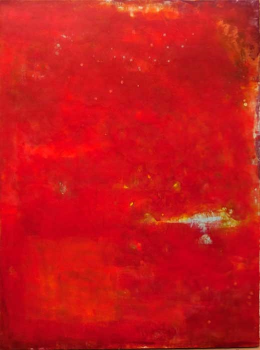 Linda Cole, Red, encaustic on panel