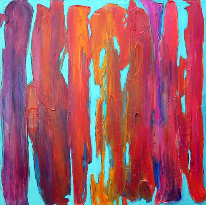 Red's Allure : acrylic on canvas : 36"h x 36"w : by Elizabeth Schwartz