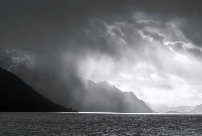 Autumn Light, Norwegian Fjord, no.1 : photograph, pigment ink on rag paper : 20"h x 13.5"w : by John Lilley