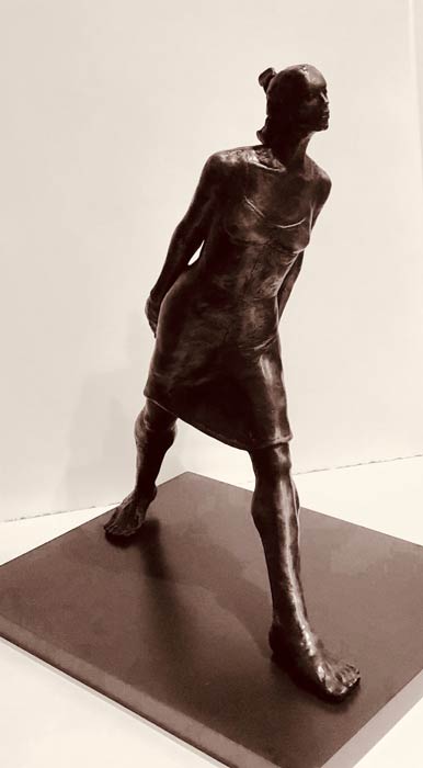 Interrupted Path : bronze : 19" high : by Norma Penchansky-Glasser